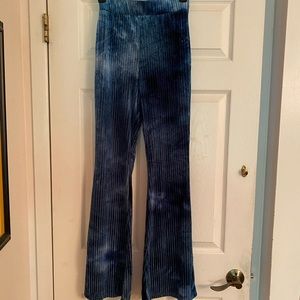 Blue stretch courderoy bell bottoms